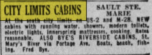 City Limits Cabins - June 1939 Ad (newer photo)